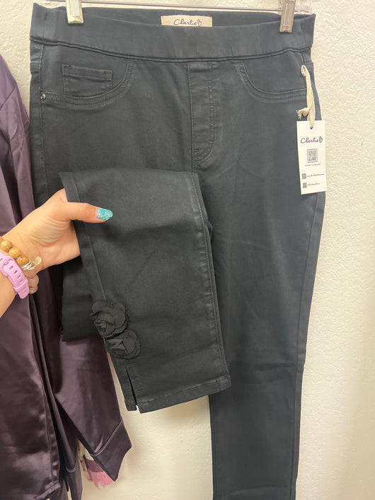Charlie B side roses jeans black