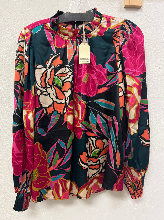 Jodifl multi floral satin blouse