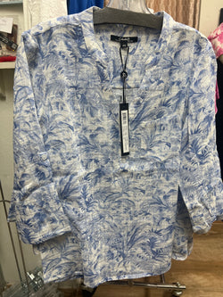 Charlie B blue jungle print gauze top