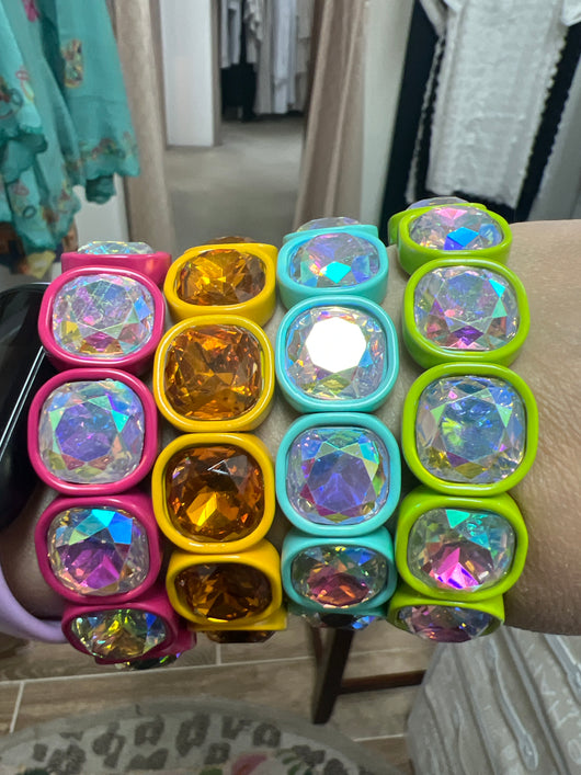 Fun colorful blingy bracelets!