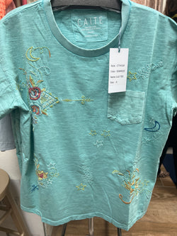 Caite sea breeze embroidered Luz top