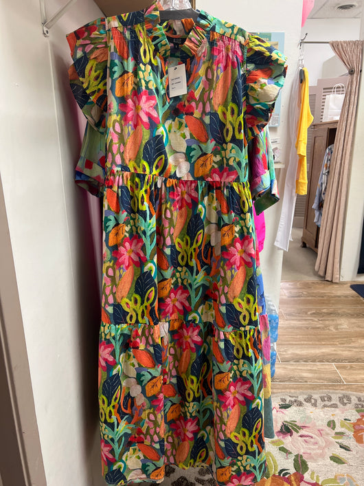 Lior sophiya ruffle sleeve maxi dress