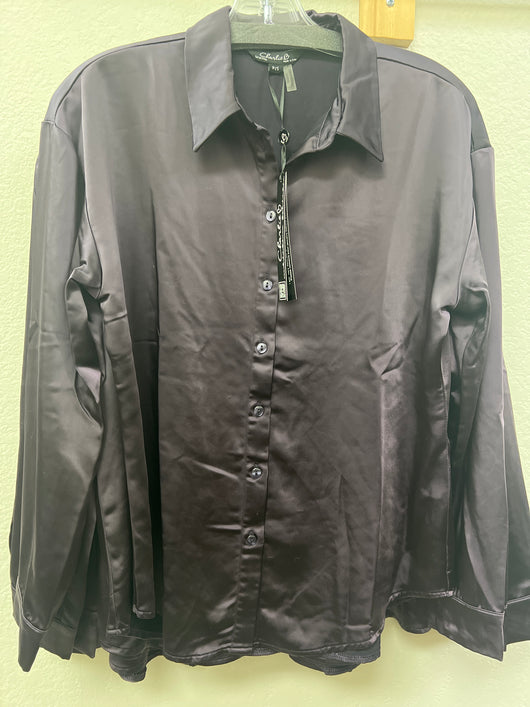 Charlie B satin button up blouse plum