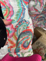 Charlie B carnival print gauze shirt