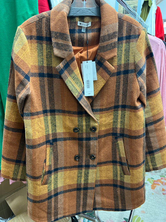 Spanner mustard plaid jacket