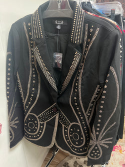 AZI black embellished blazer