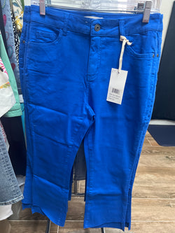 Charlie B coastal blue asymmetrical hem jeans