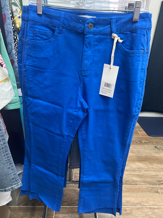 Charlie B coastal blue asymmetrical hem jeans
