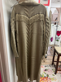 Adore khaki fringe duster