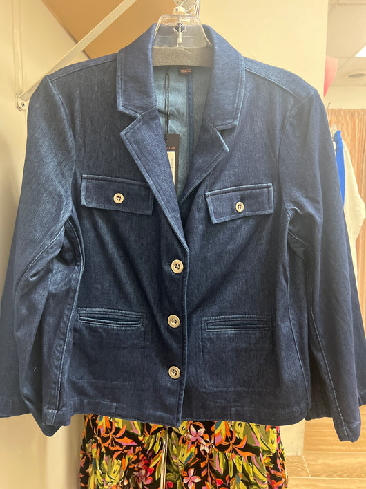 Renuar knit denim blue jacket