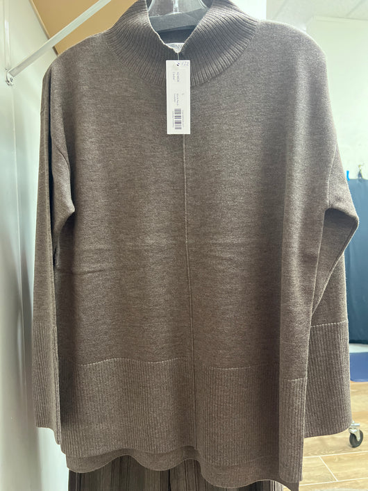 Spanner cedar brown mock neck sweater