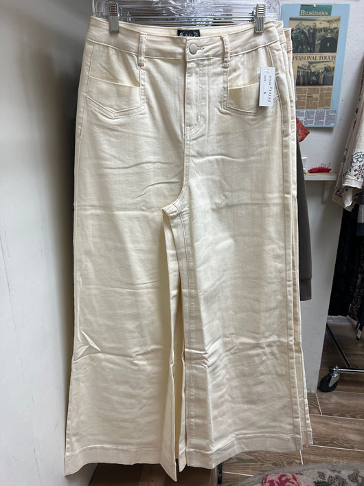 AZI cream wide leg jeans