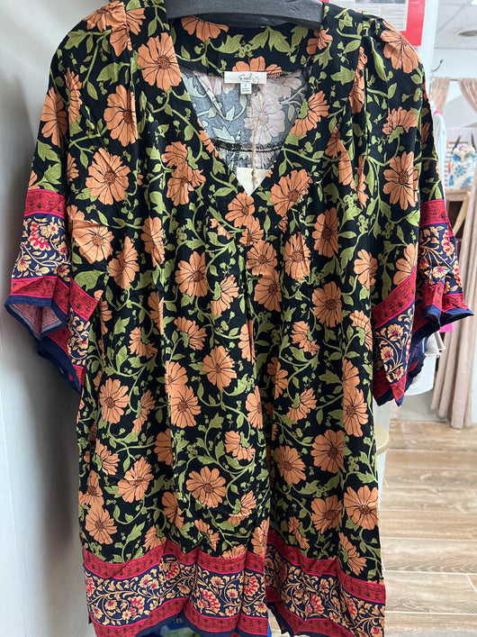 Easel black floral dress