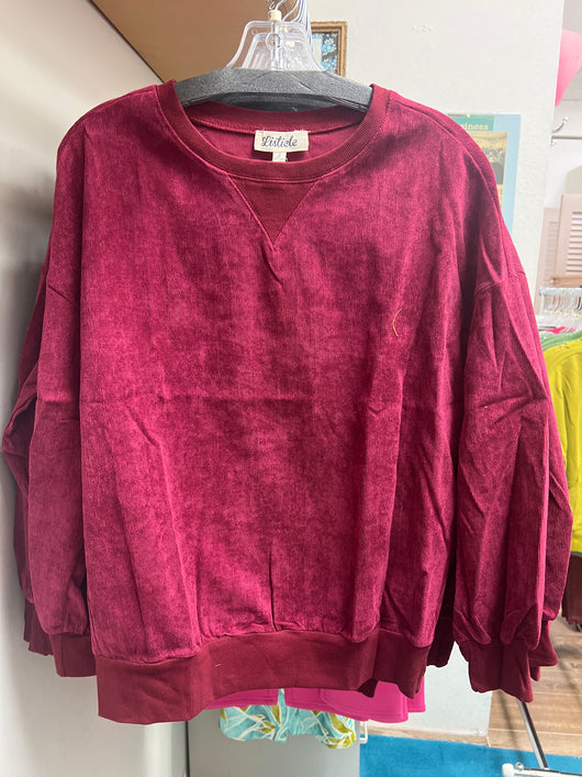 Listicle wine corduroy sweatshirt