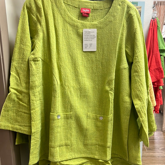 Toofan lime green 2 pockets top