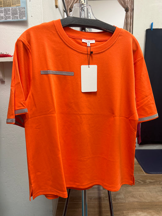 JOH silver embellished roxi top orange