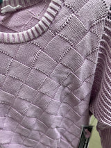 Tribal dolman crew neck sweater lavender blush