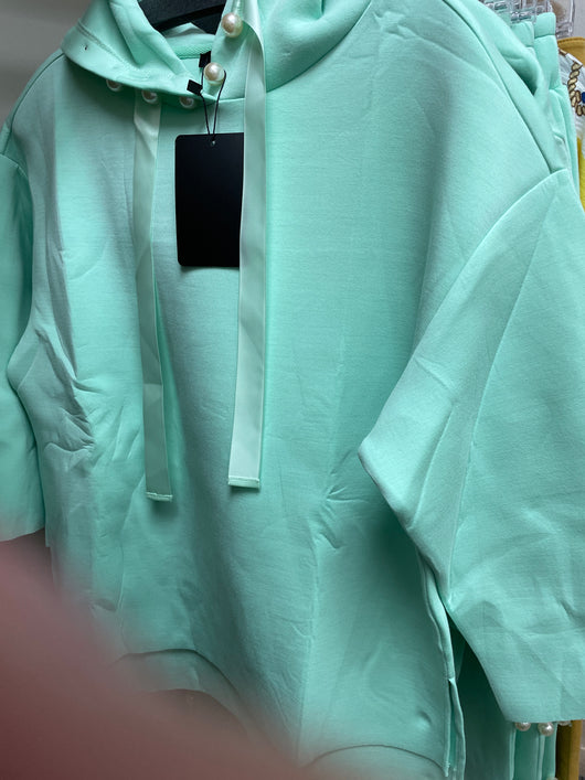 Joh mint green pearl hoodie