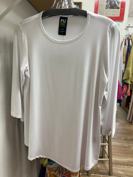 PURE 3/4 knit tunic white