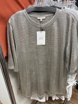 JOH metallic silver s/s top