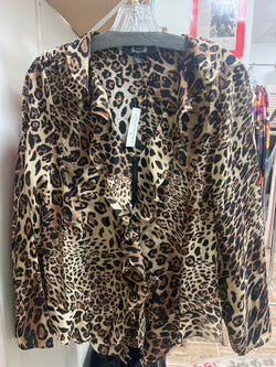AZI leopard ruffle blouse