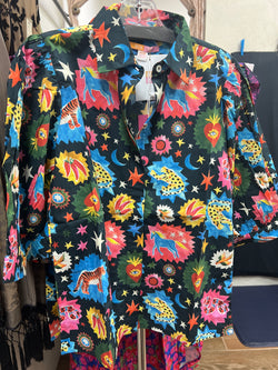 Briton Court black multi button up top