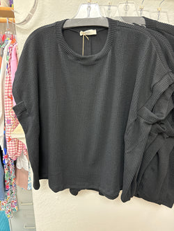 Entro Blk Ribbed top