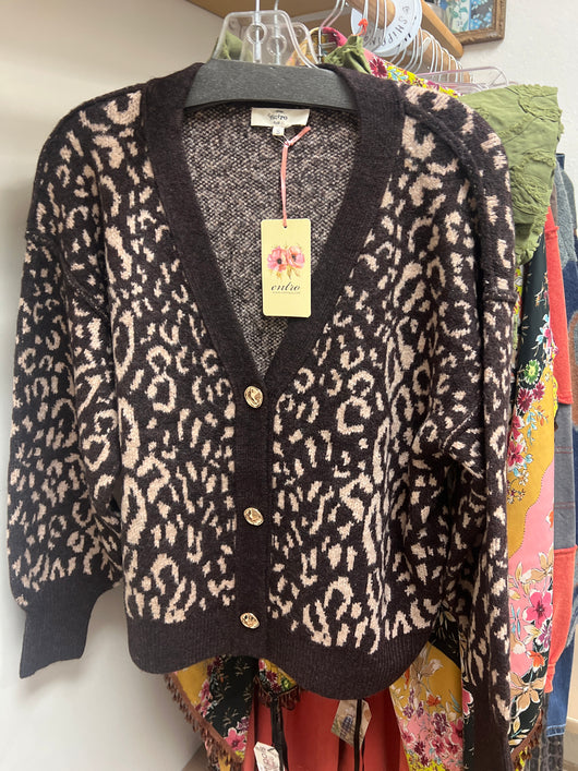 Entro brown knit cardigan