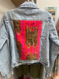 Camel threads velvet tiger denim jackets