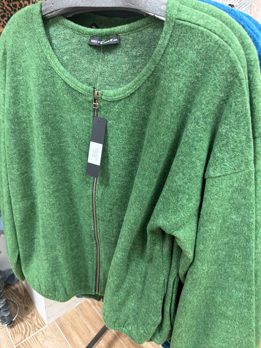 Nally & Millie green zipper jacket