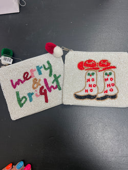 Christmas beaded pouches