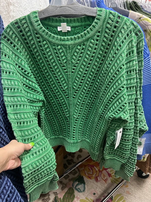 Tribal crew neck sweater field green