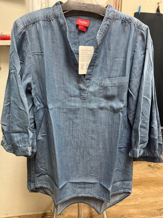 Toofan chambray v neck tunic