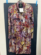 PURE purple gold multi cowl neck dress