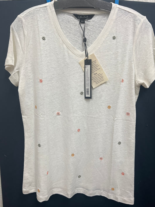 Charlie B embroidered flowers top