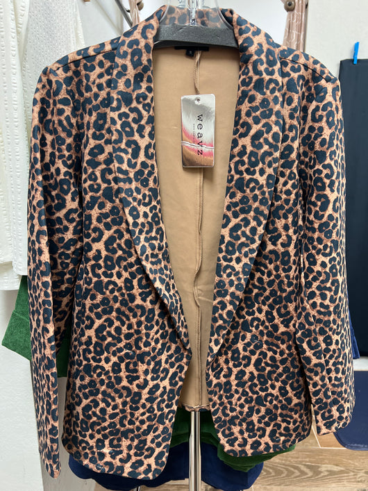 Weavz faux suede leopard blazer