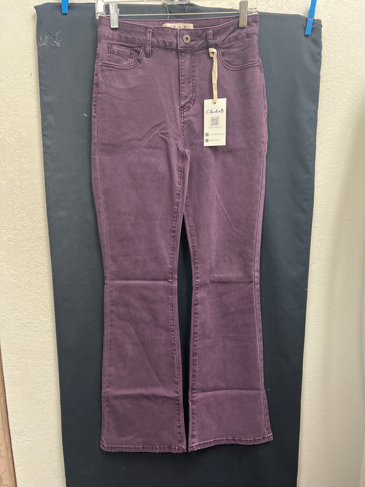 Charlie B boot flare jeans plum