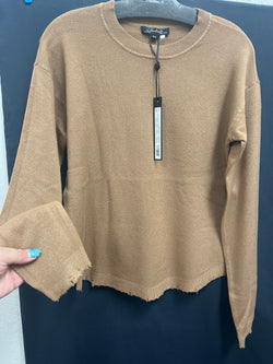Charlie B fray hem truffle sweater