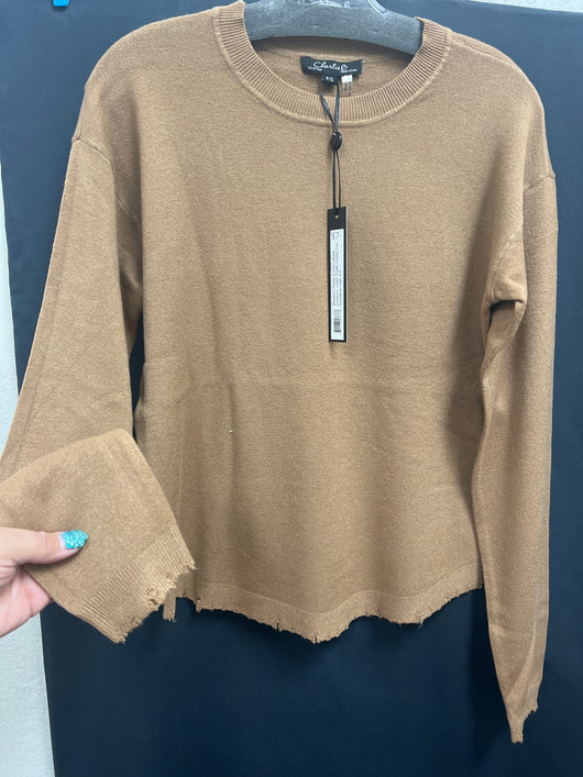 Charlie B fray hem truffle sweater
