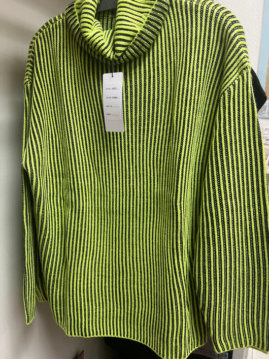 FunSport lime & black ribbed sweater