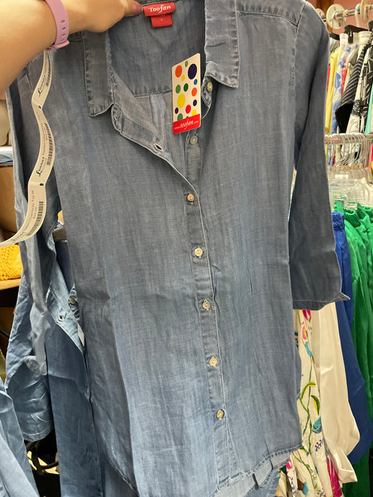 Toofan chambray pleated back blouse