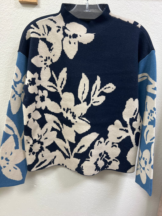 Tribal sapphire floral multi sweater