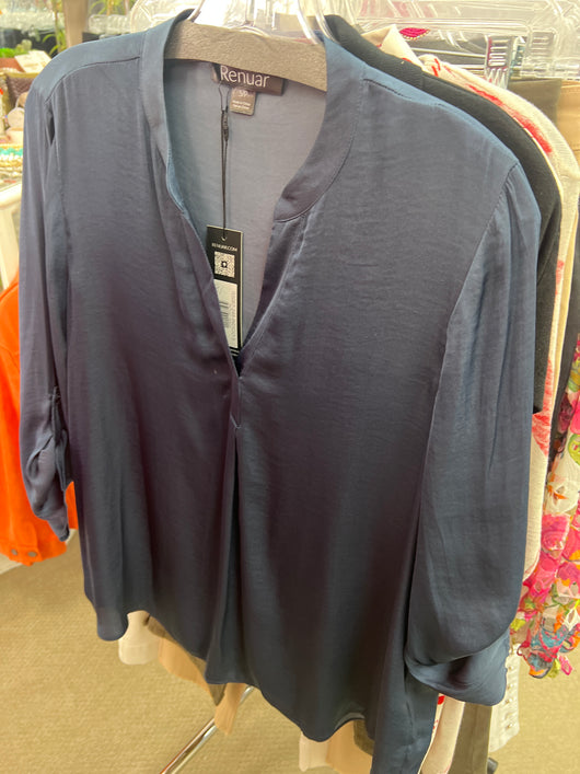 Renuar v neck indigo airflow top