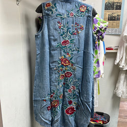 Caite chambray embroidered dress