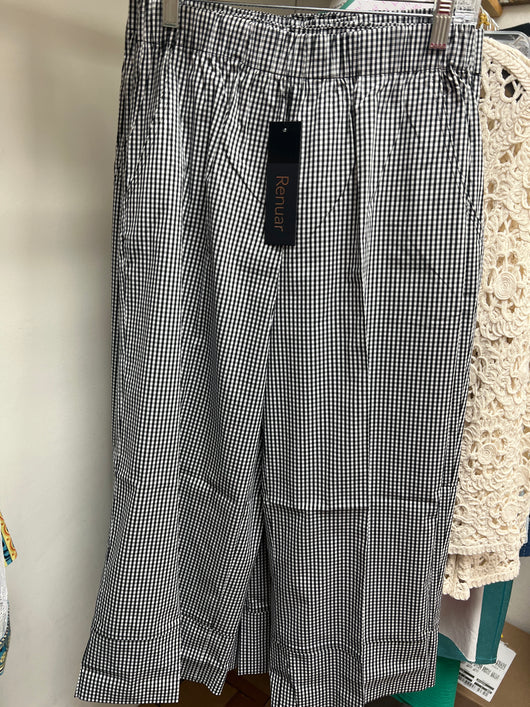 Renuar black white combo cotton pull on pants