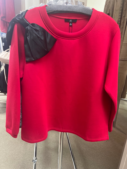 JOH red scuba top with black bow