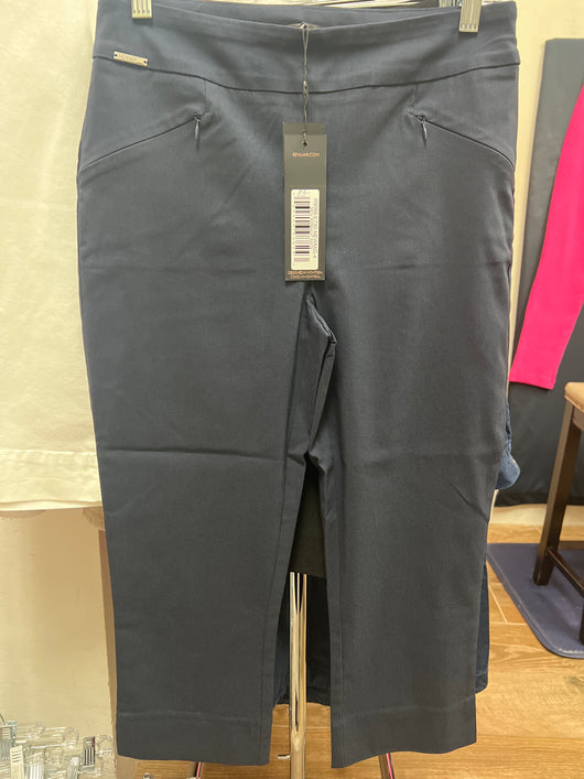 Renuar capri pull on zipper pockets new midnight navy
