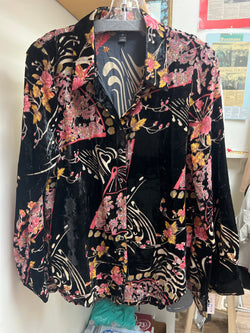 AZI black burnout blouse