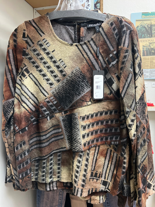 Picadilly pinecone multi brown black top