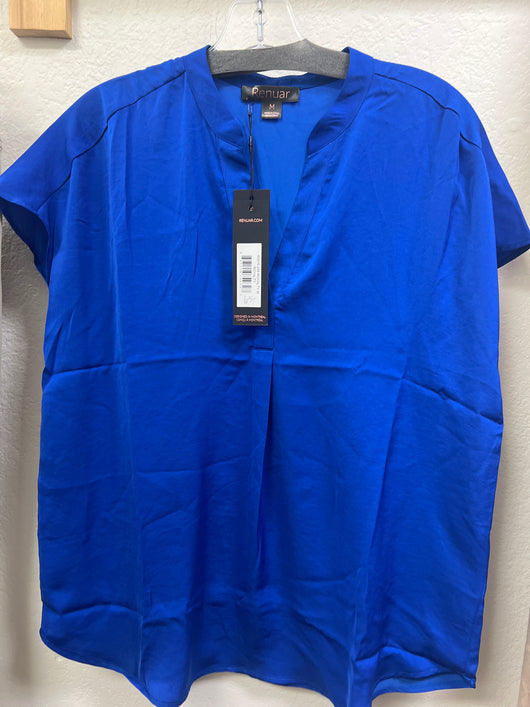 Renuar cap sleeve airflow top royalty blue